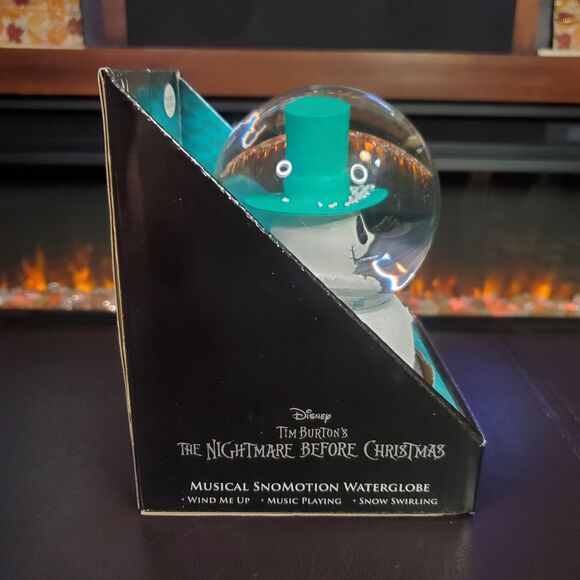 The Nightmare Before Christmas Musical WaterGlobe 7" NBC Snowman Jack Disney New - Picture 2 of 7